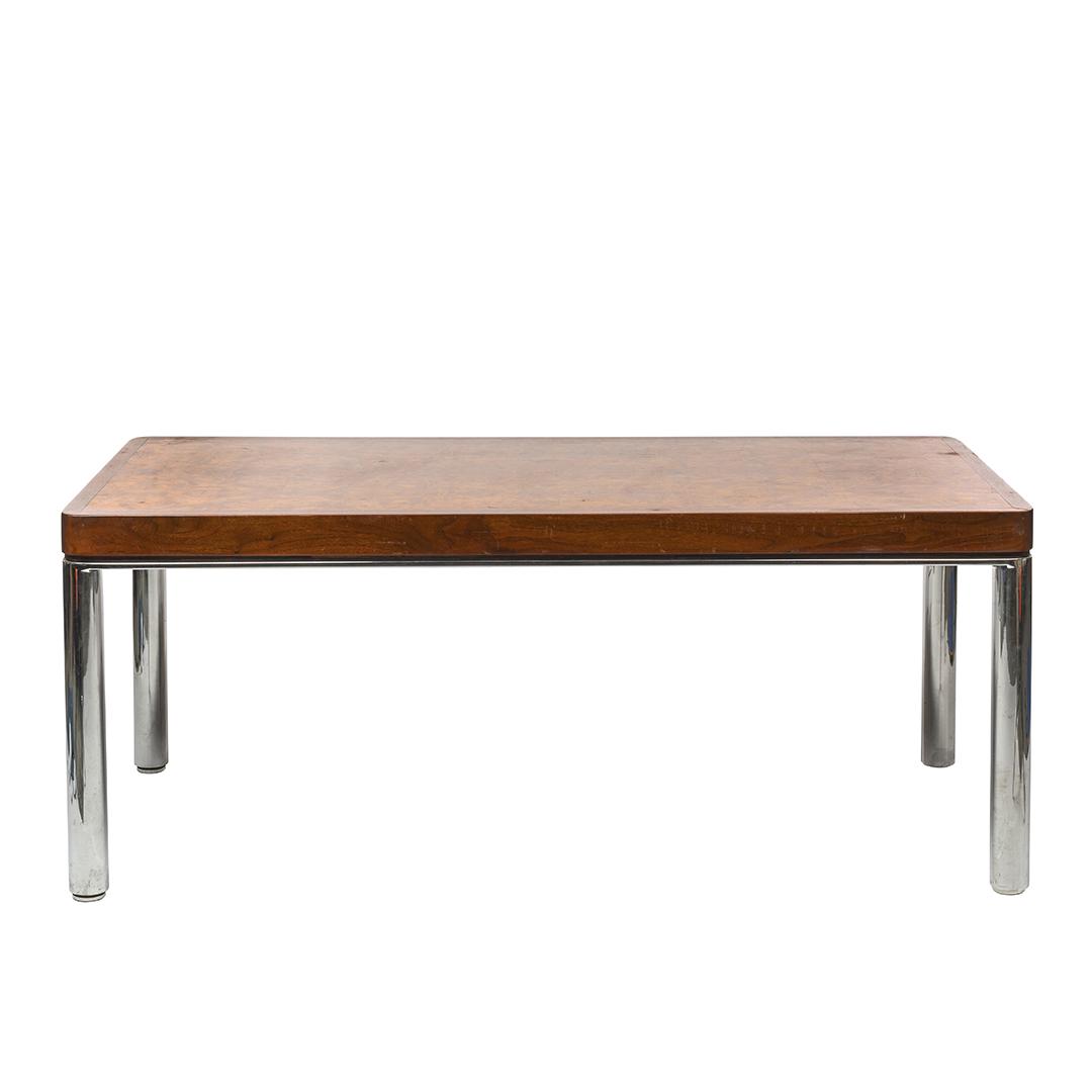 Burl and Chrome Dining Table (1 of 4)