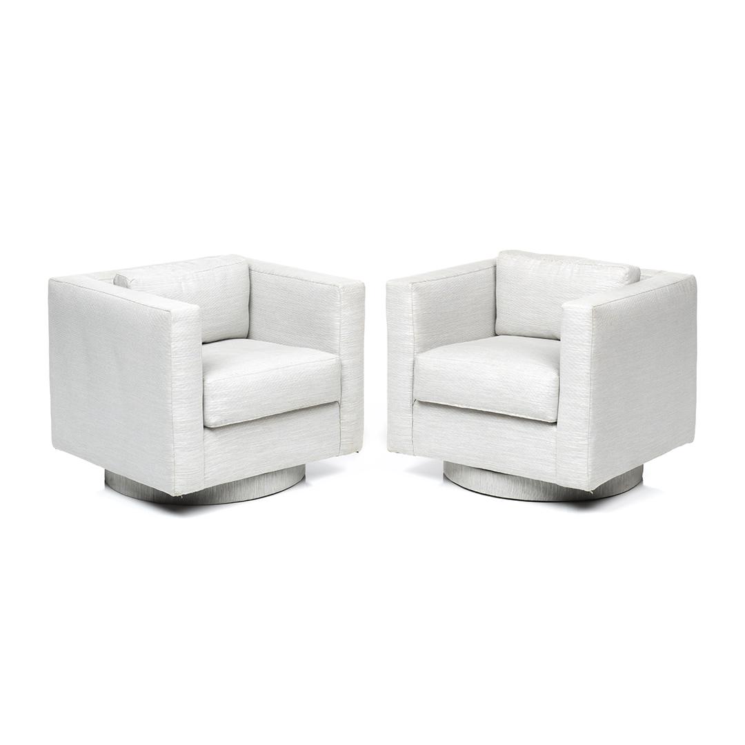 Harvey Probber Tuxedo Swivel Chairs (2) (1 of 6)