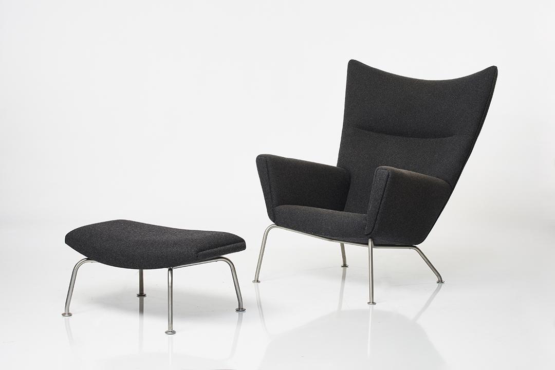 Hans Wegner Wing Lounge Chair and Ottoman (2) (1 of 7)