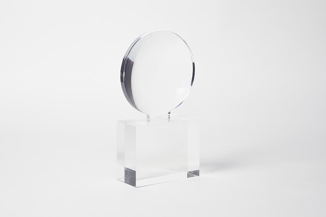 Charles Hollis Jones Acrylic Award Prototype: Solid acrylic prototype for the Museum of California Design Keck Award by Charles Hollis Jones, 2000s. Property from the Collection of the Museum of California Design.