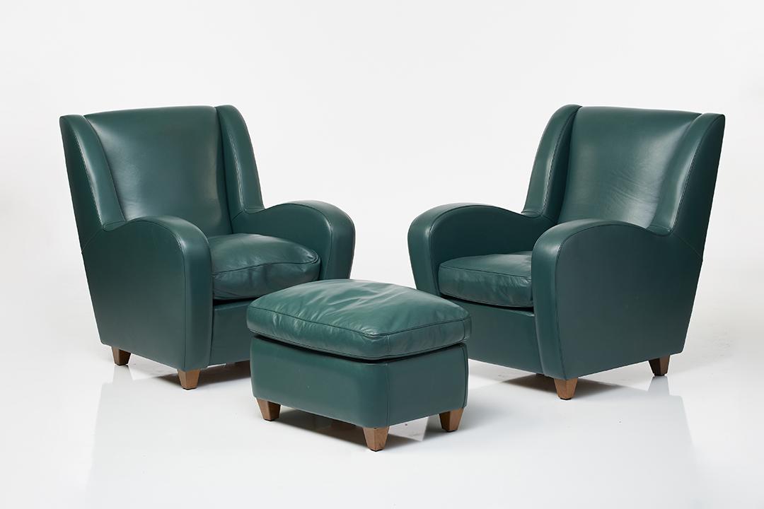 Poltrona Frau Metropolis Chairs and Vanity Fair Ottoman (1 of 11)