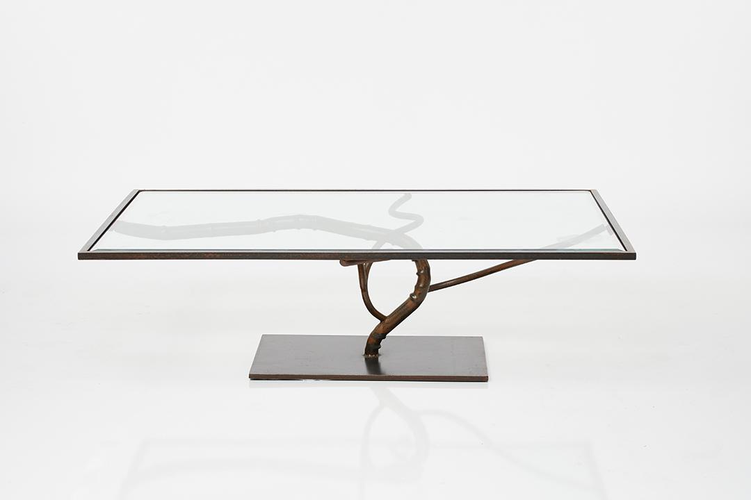 Ruth Livingston Vine Coffee Table: Iron and glass Vine coffee table by Ruth Livingston, 2010s.