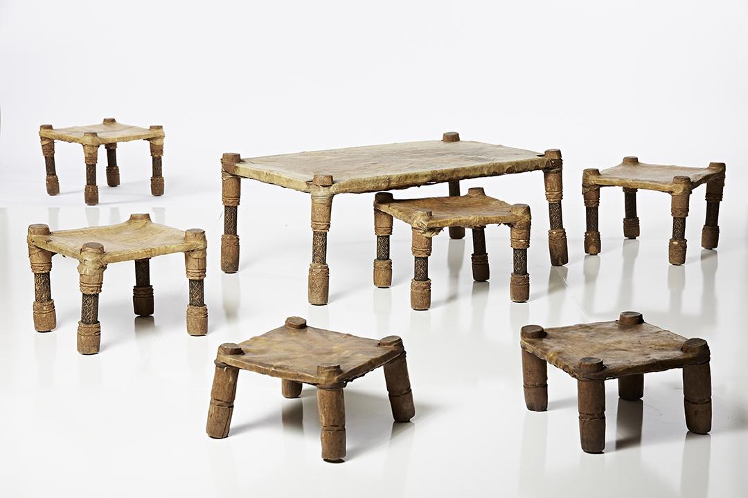 African Low Table and Stools (1 of 8)