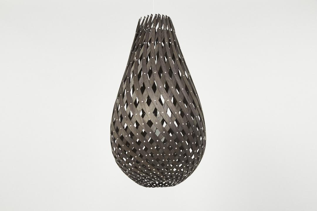 David Trubridge, 'Koura' Pendant Lamp: David Trubridge 'Koura' pendant lamp, ca. 2011 Bamboo plywood, nylon. Produced by David Trubridge, New Zealand.