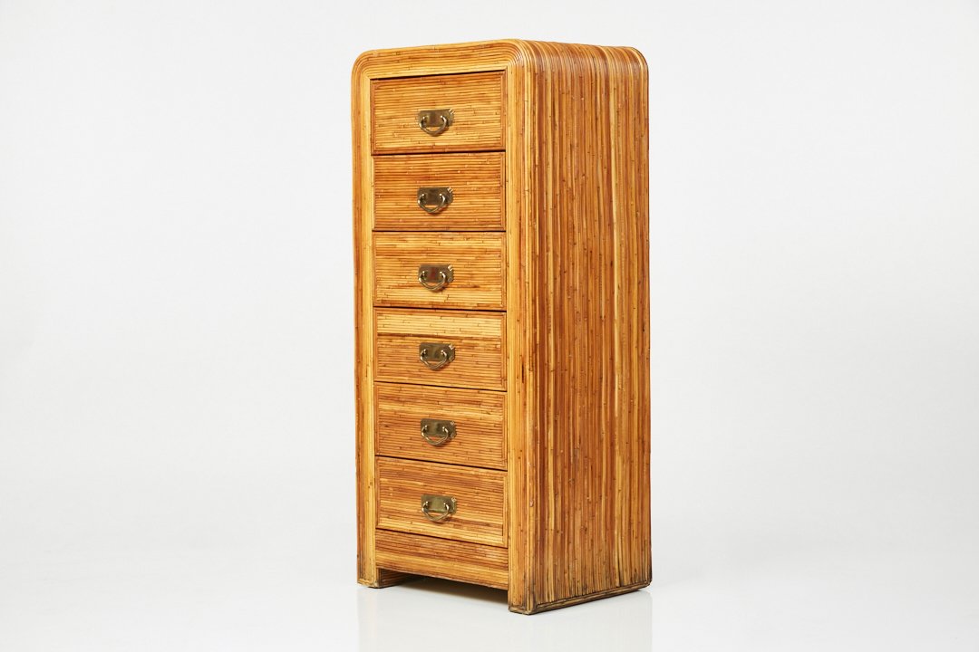 Gabriella Crespi Style, Pencil Rattan Chest (1 of 11)