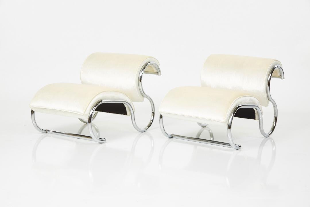 Modern, Curvy Chrome Lounge Chairs (2) (1 of 9)
