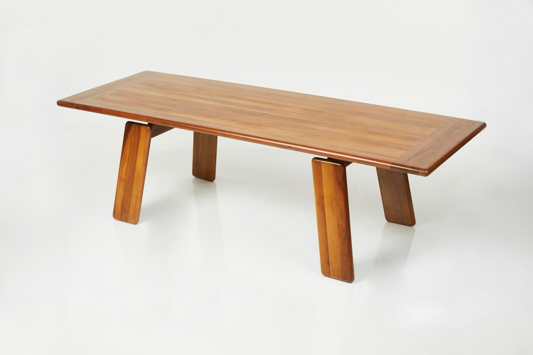 Mario Marenco, Dining Table: Mario Marenco Dining table, 1970s Walnut. Manufactured by Mobilgirgi, Italy.