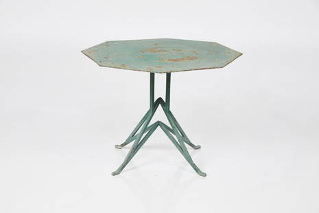 Frank Lloyd Wright & Warren MacArthur, Occasional Table: Frank Lloyd Wright & Warren MacArthur Occasional table custom-designed for the Biltmore Hotel, Phoenix, Arizona, 1927 Painted iron. Dimensions: 18" H 24" W 24" D.