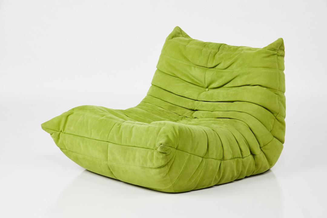 Michel Ducaroy, 'Togo' Chair: Michel Ducaroy 'Togo' chair, designed 1973 Manufactured by Ligne Roset, France. Back seam with manufacturer fabric tag. Dimensions: 27" H 36" W 42" D.