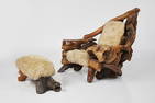 Organic Design, Driftwood Throne and Ottoman (2)