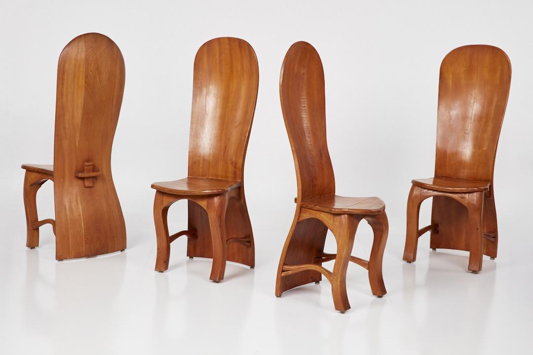 Modern, Staved Oak Dining Chairs (4) (1 of 19)