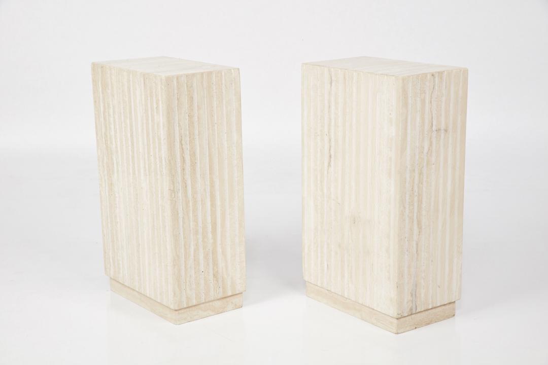 Modern, Fluted Travertine Pedestals (2) (1 of 16)