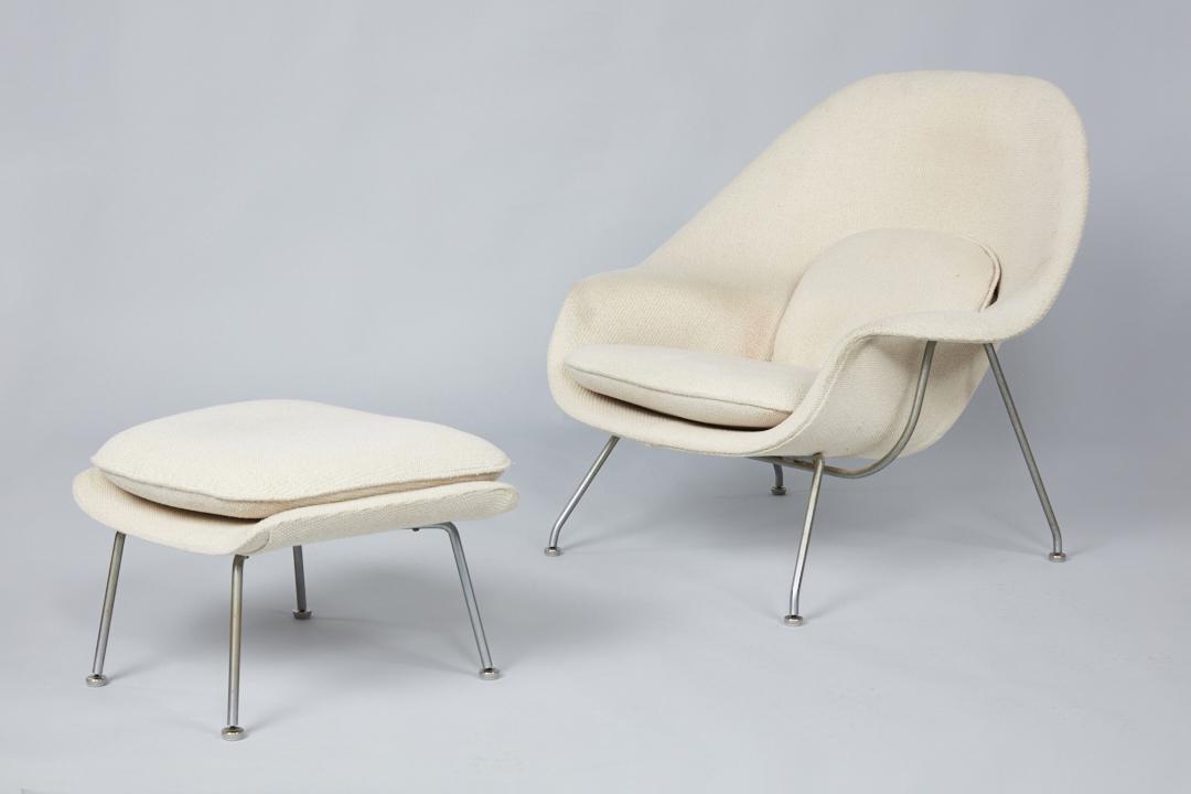 Eero Saarinen, 'Womb' Chair and Ottoman (2) (1 of 16)