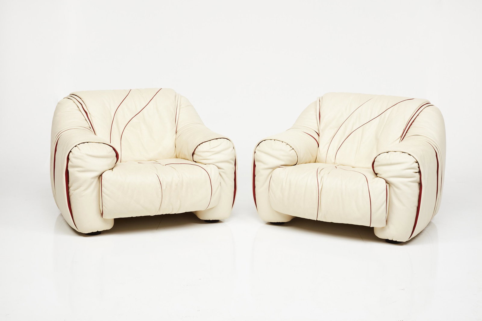Italian, Ruched Lounge Chairs (1 of 17)