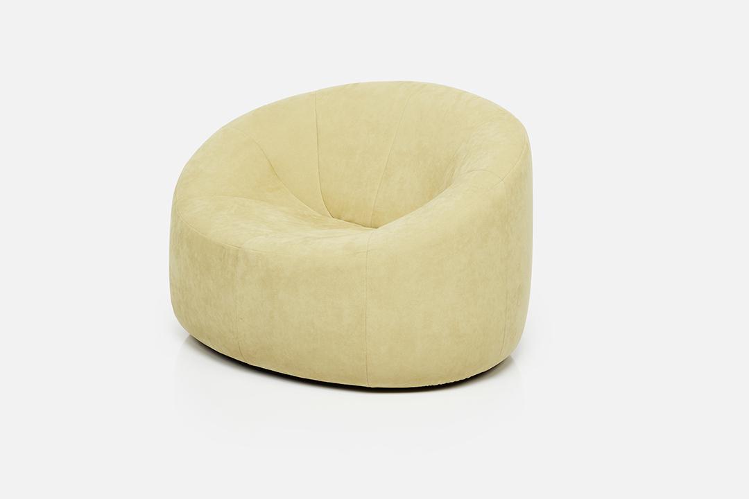 Pierre Paulin, 'Pumpkin' Lounge Chair: Pierre Paulin Pumpkin' lounge chair, 2008 Manufactured by Ligne Roset, France. Seam with manufacturer's fabric tag and underside with manufacturer's titled and dated sticker. 27.5" H x 41" W x 31" D S
