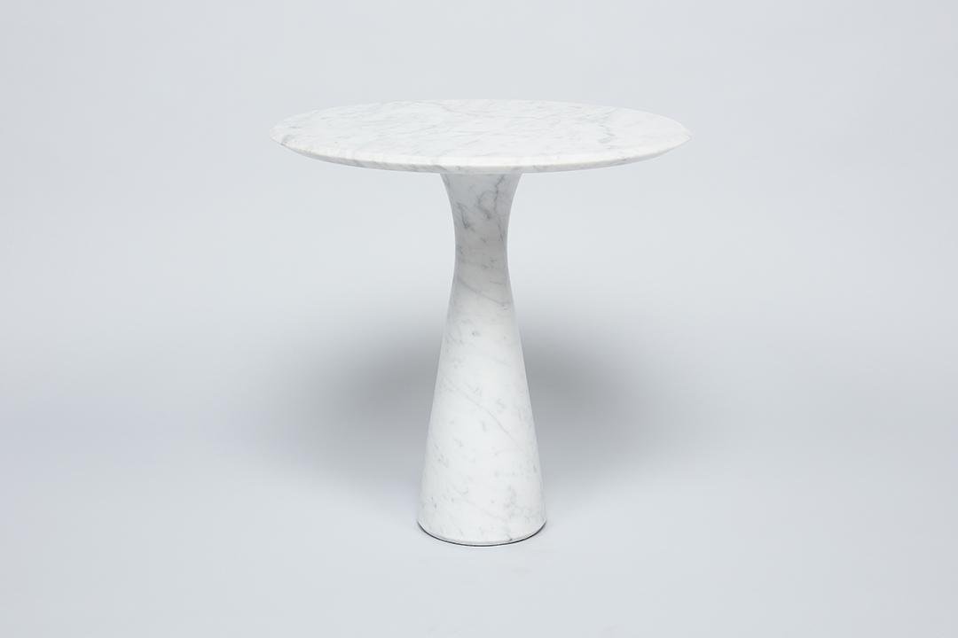 Angelo Mangiarotti Style, Accent Table: Angelo Mangiarotti Style Accent table, 21st Century Marble. 22" H x 21.75" Diameter