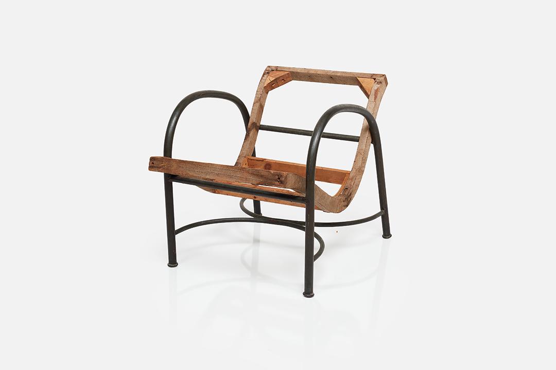 Robert Lewis, Bronze Lounge Chair: Robert Lewis Lounge chair, 1940a Bronze, wood. Studio-made in Santa Barbara, CA. 25" H x 22.5" W x 31" D Seat height: 17"