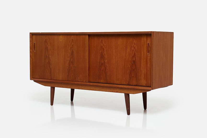 Poul Hundevad, Sideboard: Poul Hundevad Sideboard, 1950s Teak. Produced in Denmark. 31" H x 59" W x 17.5" D