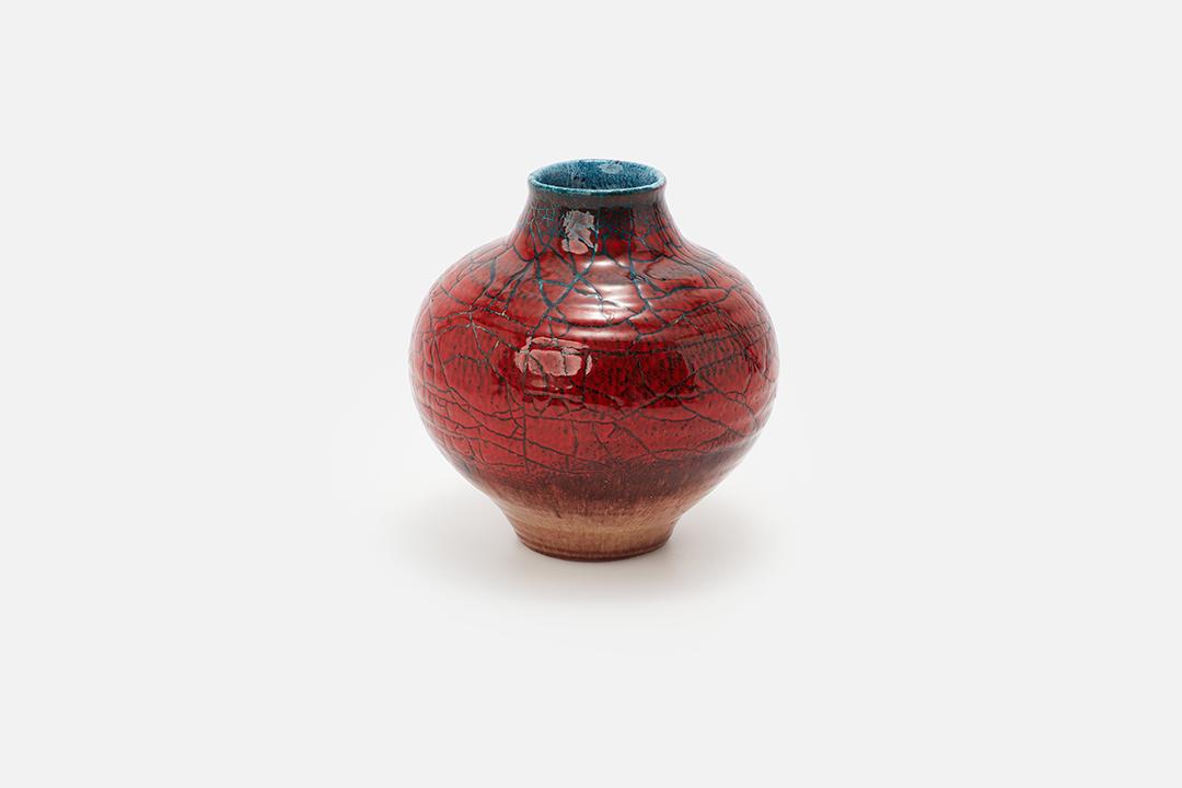 Accolay, Vase: Accolay Vase, 1960s Glazed ceramic. Produced in Accolay, France. Underside incised "Accolay" under the glaze. 7.75" H x 7.5" Diameter