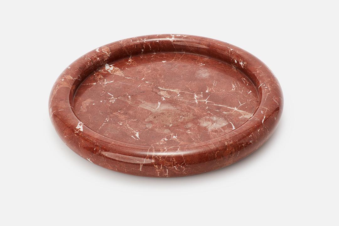 Egida Di Rosa & Pier Alessandro Giusti, Centerpiece: Egida Di Rosa & Pier Alessandro Giusti Centerpiece, 1970s Marble. Manufactured by Up & Up, Italy. 2" H x 14.75" Diameter