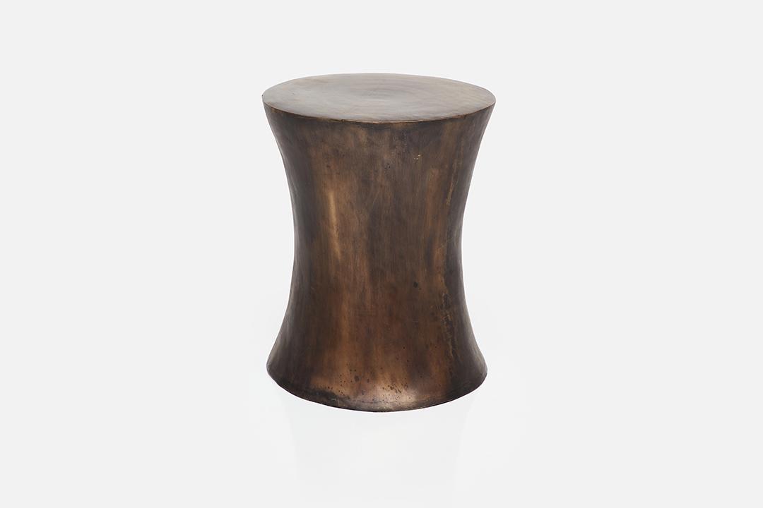 Contemporary, Bronze Drum Table: Contemporary Drum table, 1990s Bronze. 23" H x 18.25" Diameter