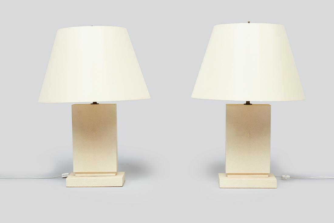 Karl Springer Style, Shagreen Table Lamps (2) (1 of 16)
