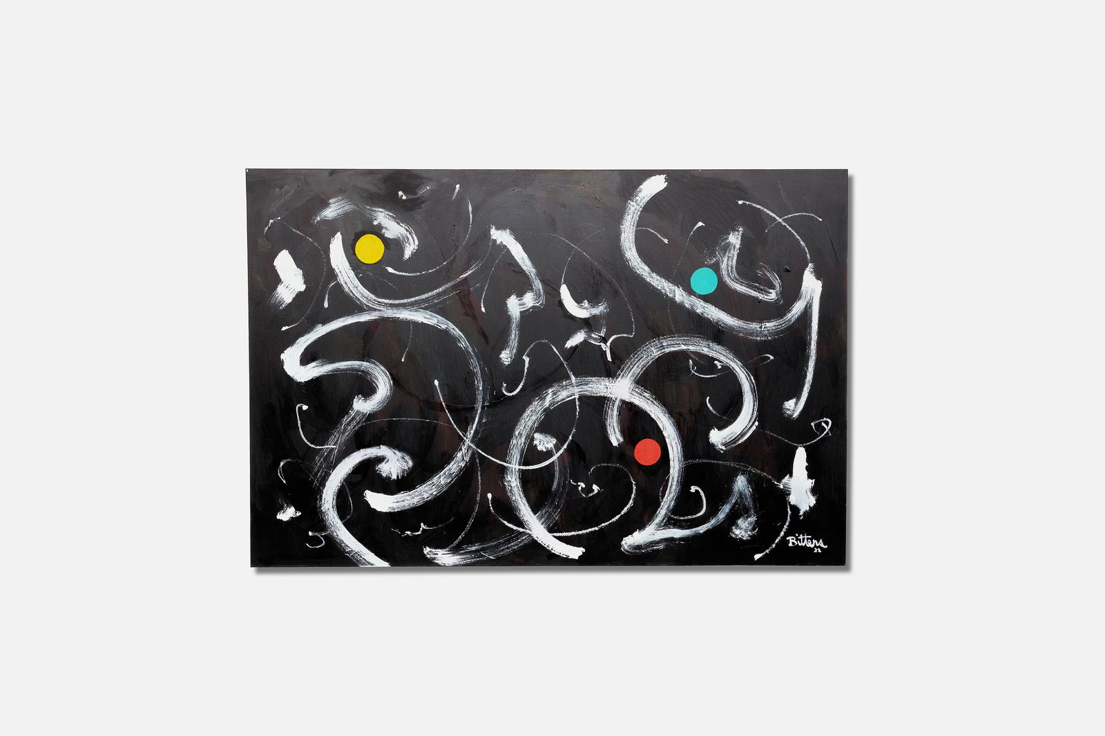 Stan Bitters, Large Untitled Abstract Painting: STAN BITTERS (American, b. 1936)Large untitled abstract painting, 2022Acrylic on canvas.Signed at lower right-facing corner "Bitters '22."48" H x 72" W x 1.5" D