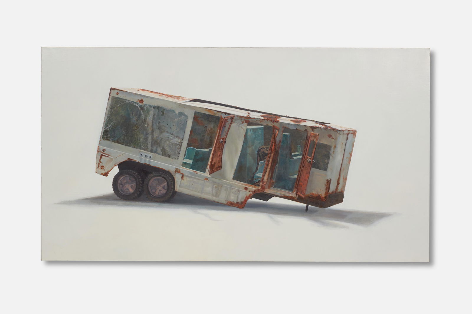 Jim Butler, 'Trailer' Painting: JIM BUTLER (American, b. 1956)'Trailer,' 1996Oil on linen.Signed, titled and dated verso along with a personal inscription "To Tom Pachett / With much appreciation." 40" H x 72&