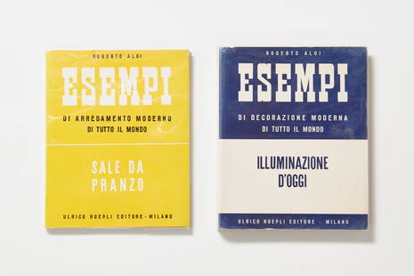 Esempi Di Arredamento Moderno Di Tutto il Mondo (2): Esempi Di Arredamento Moderno Di Tutto il Mondo, Sale Da Pranzo, Roberto Aloi, Ulrico Hoepli Editore, Milano, 1956, softcover Esempi Di Arredamento Moderno Di Tutto il Mondo, Illuminazione D&#39;Oggi,