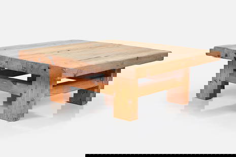 Jens Lyngsoe, Coffee Table: JENS LYNGSOECoffee table, 1970sPine. Made in Denmark. 19" H x 54.25" W x 47.25" D