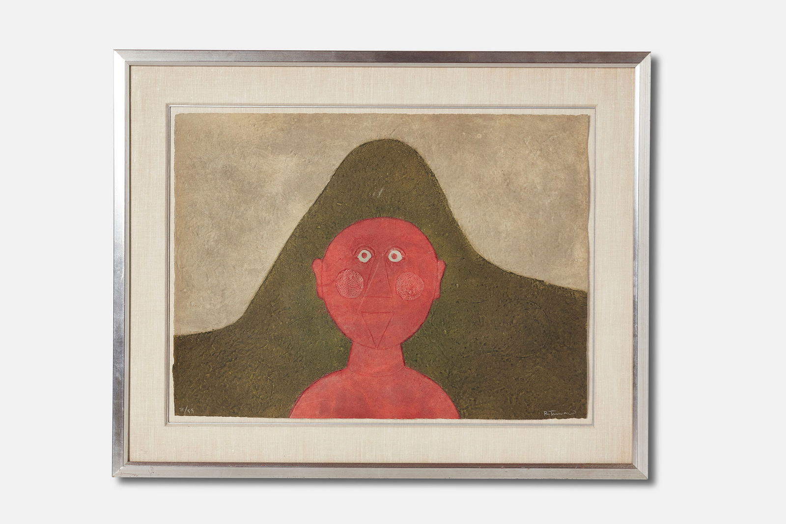 Rufino Tamayo, 'Cabeza En Rojo (Head in Red)' Etching (1 of 14)