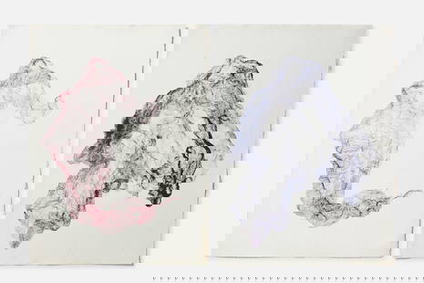 Tanya Aguiniga, 'Gauze' Prints (2): TANYA AGUINIGA (Mexican / American, b. 1978)Two 'Gauze' prints, ca. 2010Color prints on Arches paper. Each: 30" H x 22.25" W