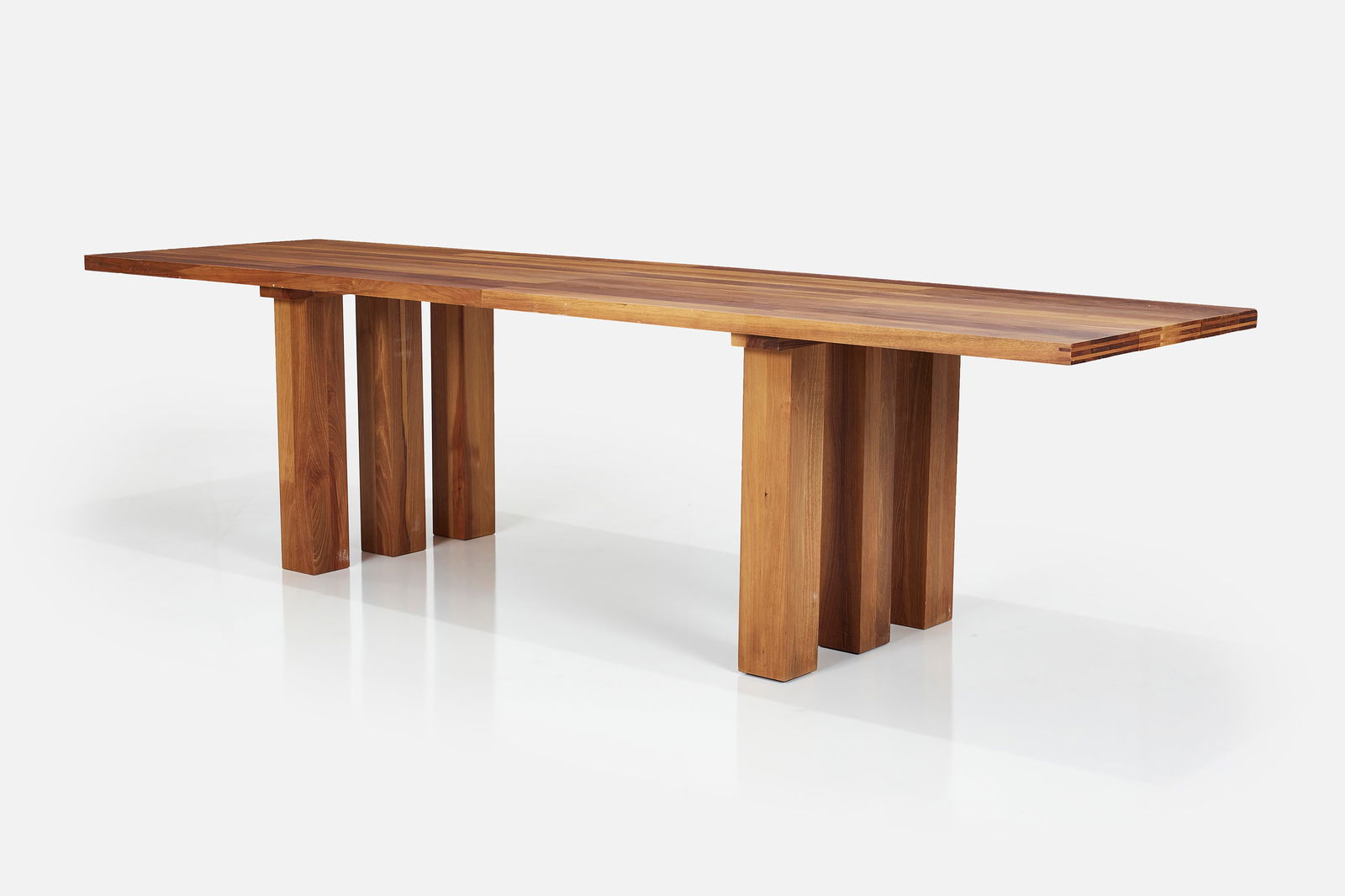 Mario Bellini, Long 'La Basilica' Dining Table: MARIO BELLINI Long 'La Basilica' dining table, 1976 Ash. Manufactured by Cassina, Italy. 29.25" H x 110" W x 31" D