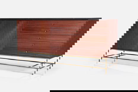 Paul McCobb, 'Irwin Collection' Credenza: PAUL MCCOBB 'Irwin Collection' credenza, model no. 8506, 1950s Mahogany, granite, painted steel. Manufactured by Calvin Furniture, USA. 34" H x 72" W x 18.5" D