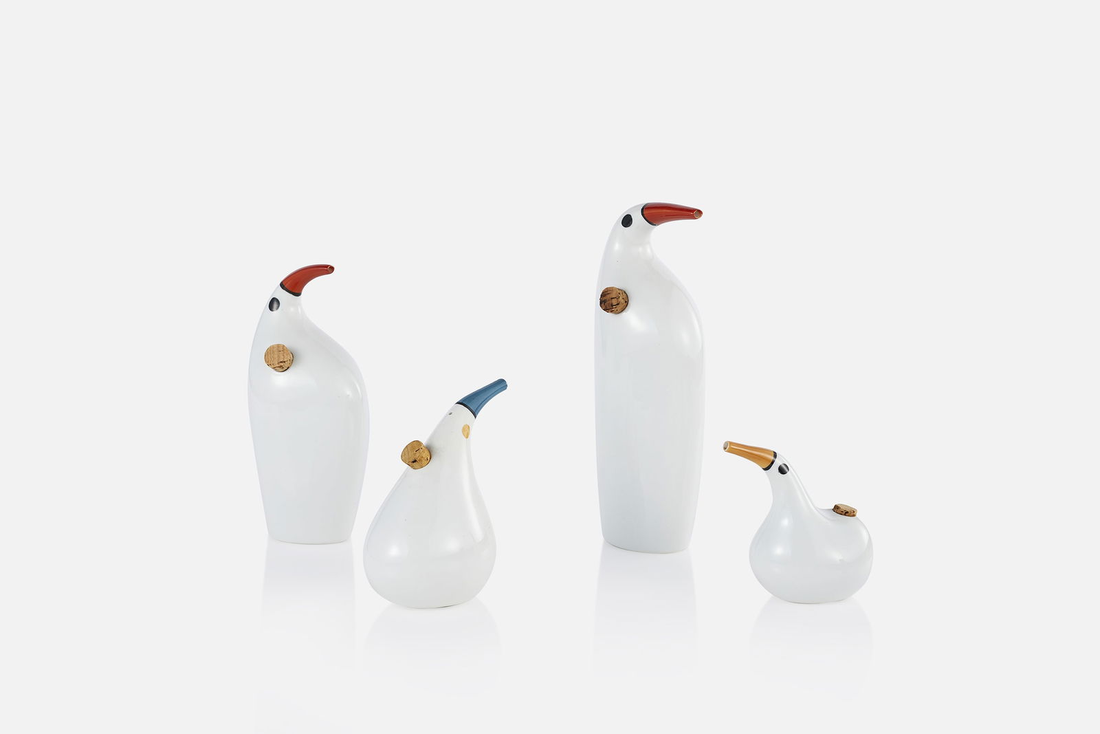Kenji Fujita, 'Sandpiper' Cruets (4): KENJI FUJITASet of four 'Sandpiper' cruets, ca. 1953Glazed earthenware, cork. Designed in collaboration with Lagardo Tackett Associates for the Freeman-Lederman Company, USA and produced
