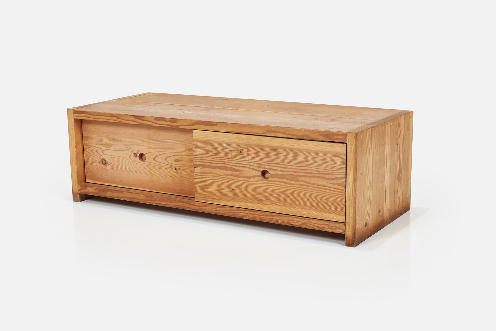 Donald Judd Style, Storage Bench: DONALD JUDD STYLEStorage bench, 1990sPine. Custom-made, Los Angeles, CA. 16" H x 52" W x 22" D