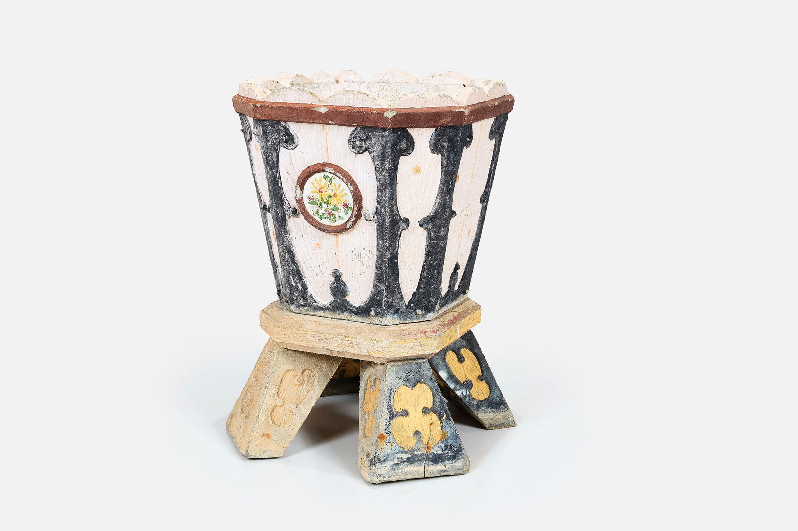 Rustic, Faux Bois Raised Planter (1 of 12)