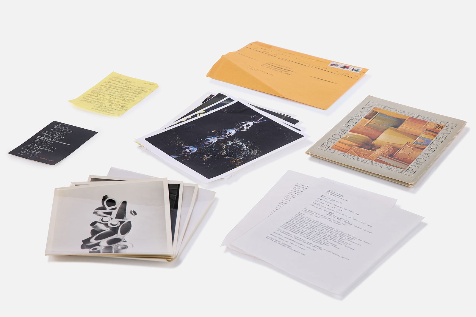 David Cressey, Ephemera: DAVID CRESSEYEphemera, 1966-2003Comprising Architectural Pottery Pro/Artisan catalog and price list from 1966 and a hand-written letter from Cressey along with glossy photographs. 