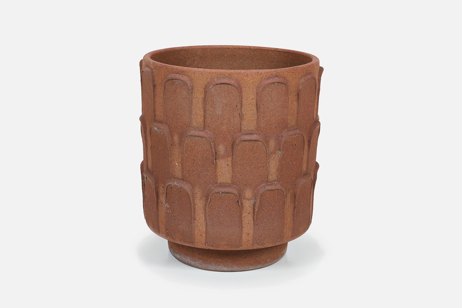 David Cressey, 'Leaf' Planter: DAVID CRESSEY'Leaf' planter, ca. 1966Unglazed stoneware. Produced by Architectural Pottery, USA, for their Pro/Artisan Collection. 14" H x 12" Diameter