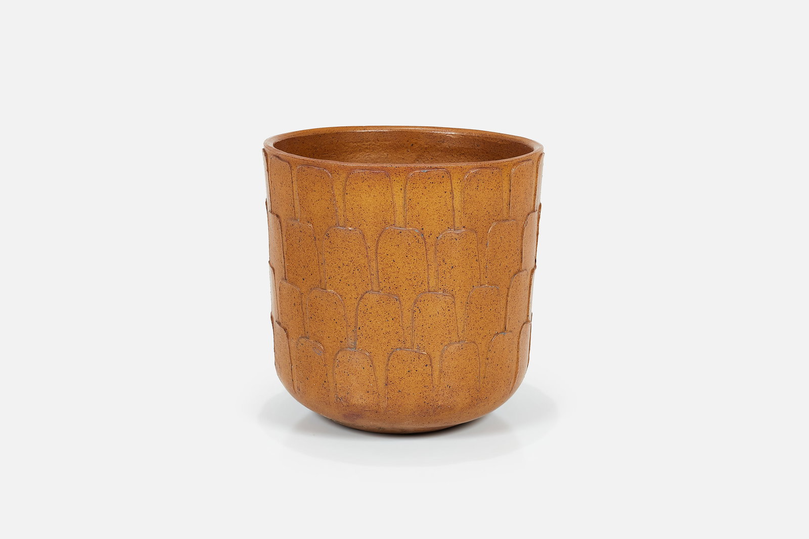 David Cressey, 'Leaf' Planter: DAVID CRESSEY'Leaf' planter, ca. 1966Glazed stoneware. Produced by Architectural Pottery, USA, for their Pro/Artisan Collection. 16.5" H x 17.75" Diameter