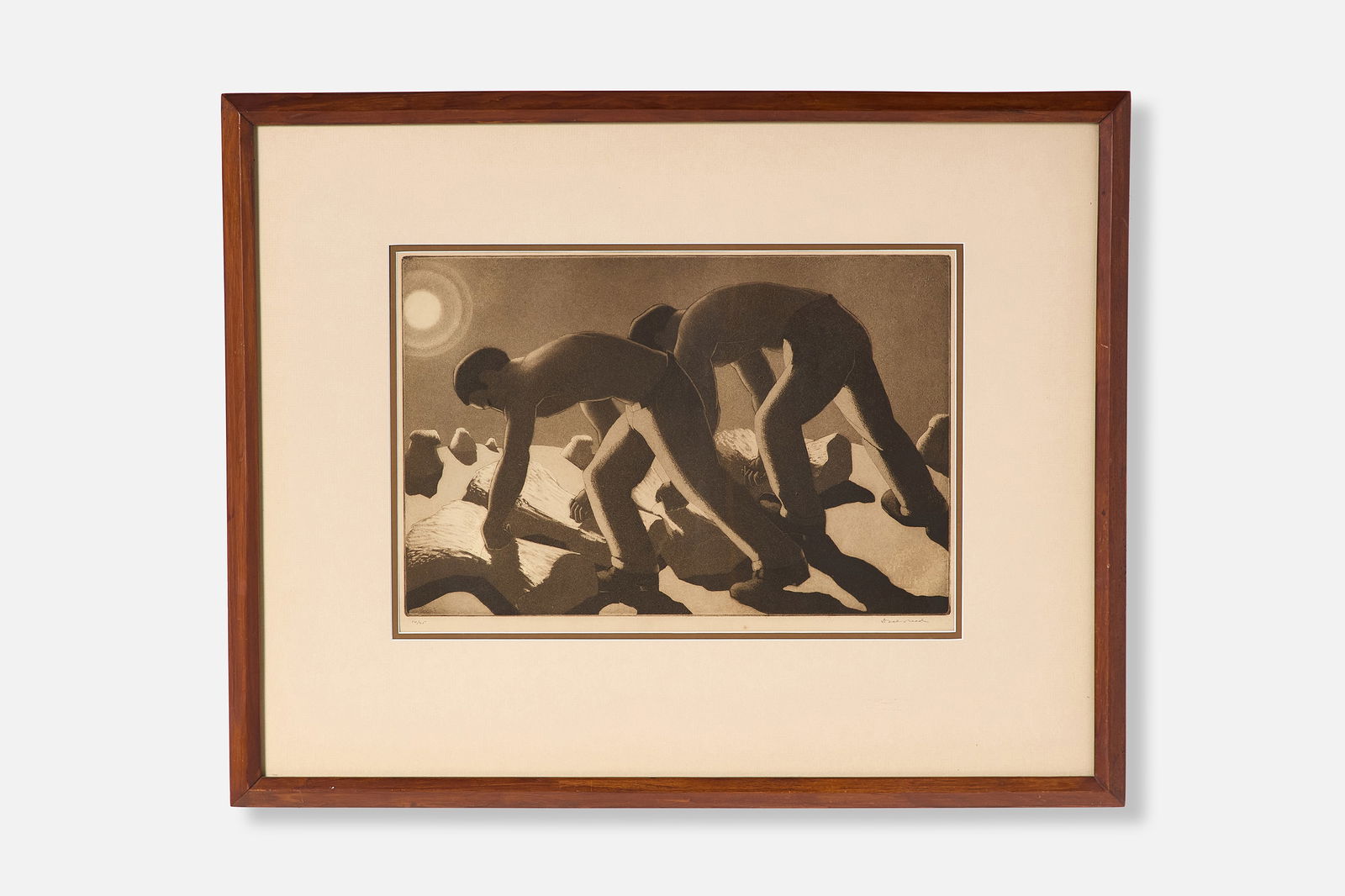 Doel Reed, Untitled: DOEL REED (American, 1895–1985)Untitled, 1950sEtching with aquatint on paper.Signed in pencil at lower right "Doel Reed' and editioned lower left.Number 10 from the edition of 25.