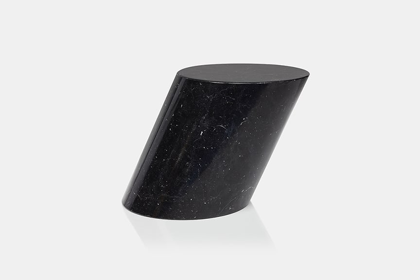 Lucia Mercer, 'Mercer' Table: LUCIA MERCER'Mercer' side table, ca. 1982Marble. Manufactured by Knoll, USA / Italy.Underside with paper "made in italy" label. 15" H x 21" W x 13.75" D