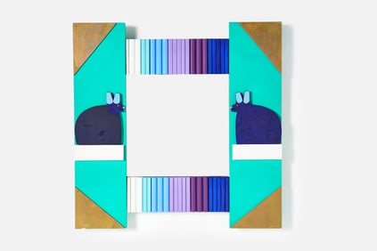 Dora de Larios, 'Talking Zeldas - Using Color Bars To Communicate' Wall Mirror