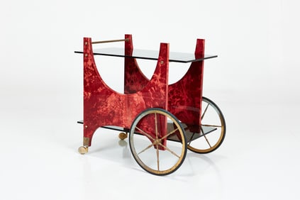 Aldo Tura, Two-Tier Bar Cart