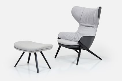 Patrick Norguet, 'P22' Lounge Chair + Ottoman (2)