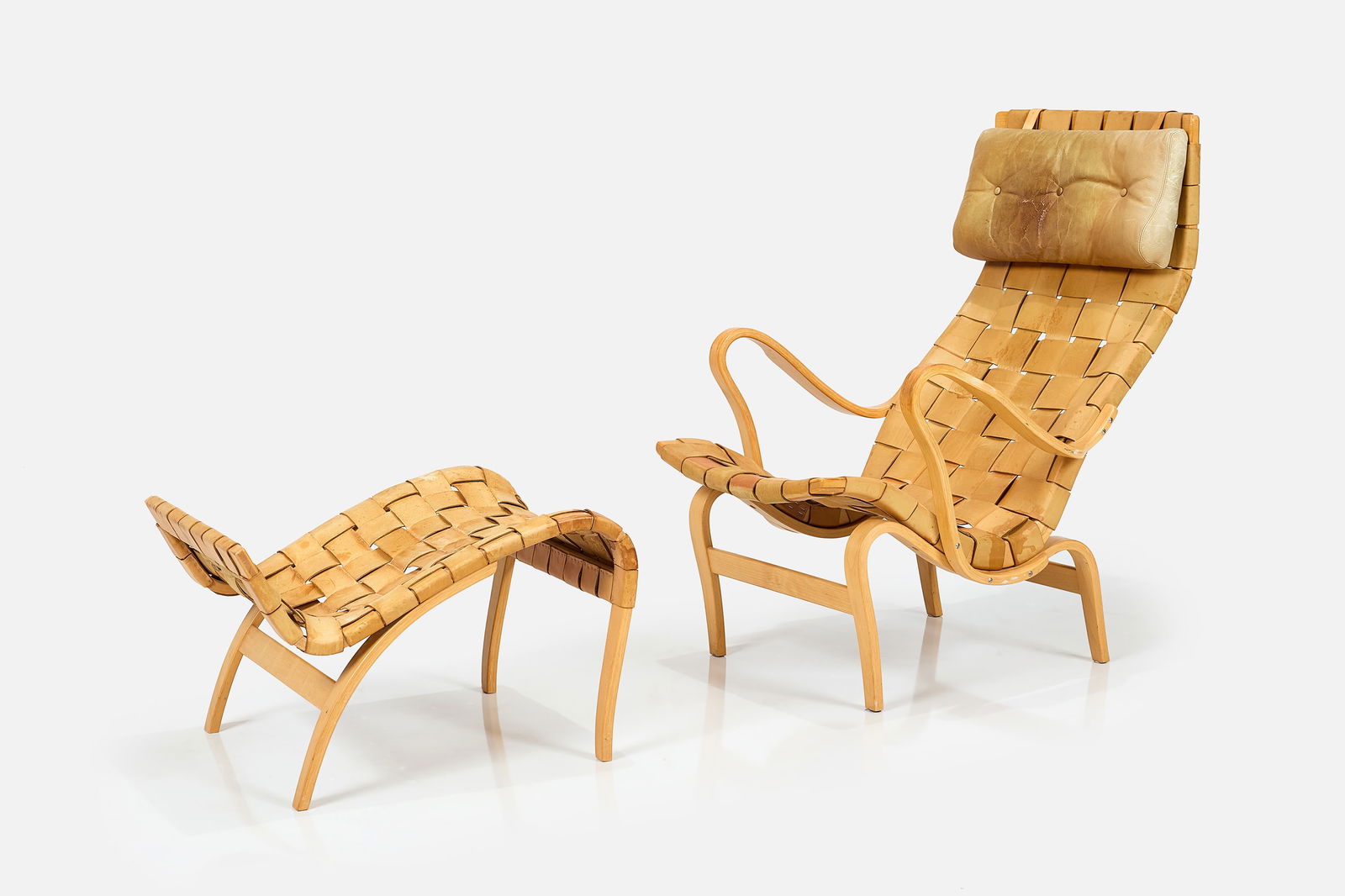 Bruno Mathsson, 'Pernilla' Lounge Chair + Ottoman (2) (1 of 12)