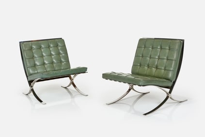 Ludwig Mies van der Rohe Style, Neutra House 'Barcelona' Lounge Chairs (2)