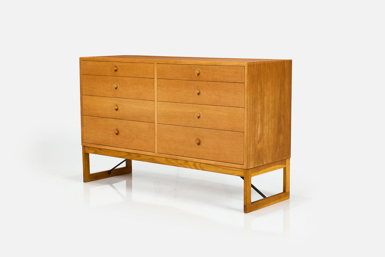 Borge Mogensen, Eight-Drawer Chest: BORGE MOGENSENEight-drawer chest, 1960sOak, painted metal. Manufactured by Karl Andersson & Soner, Sweden. 33" H x 53" W x 18" D 