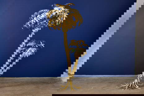 Hans Kogl, 'Palm Tree' Floor lamp: HANS KOGL&#39;Palm Tree&#39; floor lamp, 1970sPainted metal. Manufactured by&nbsp;Hans Kogl Leuchten, Germany. &nbsp; 75&quot; H x 40&quot; W x 30&quot; D