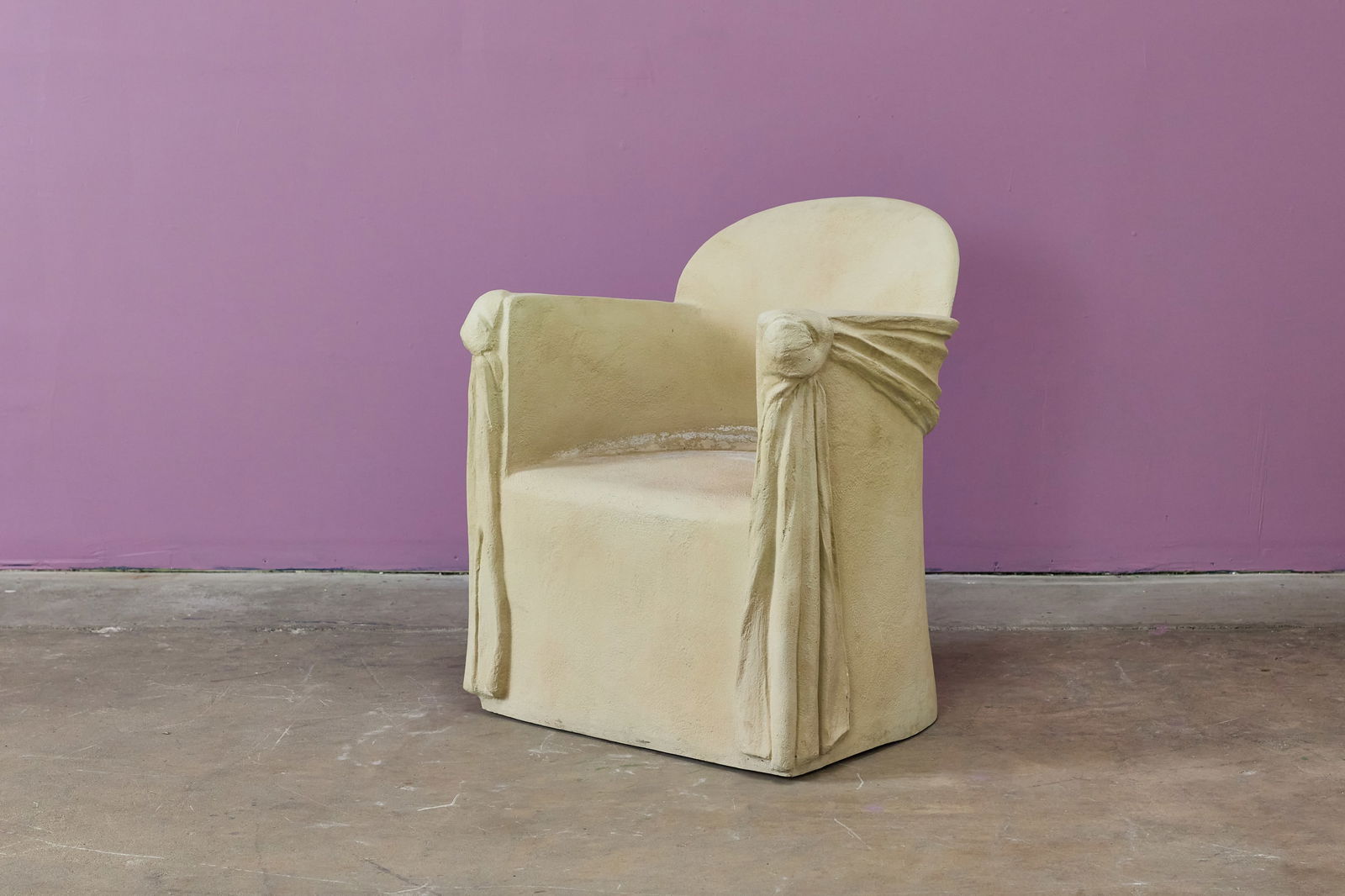 John Dickinson Style, Draped Armchair: JOHN DICKINSON STYLEDraped armchair, 1980sPainted fiberglass. <